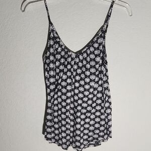 H&M tank top Womens Floral Black  White Spaghetti Strap Top camisole size S